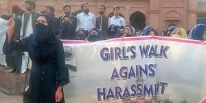 girls walk against harrasment