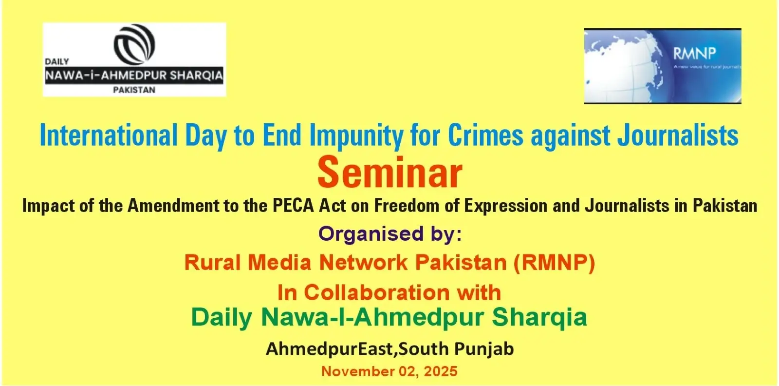 International Day to End Impunity for Crimes against Journalists, 2 November
